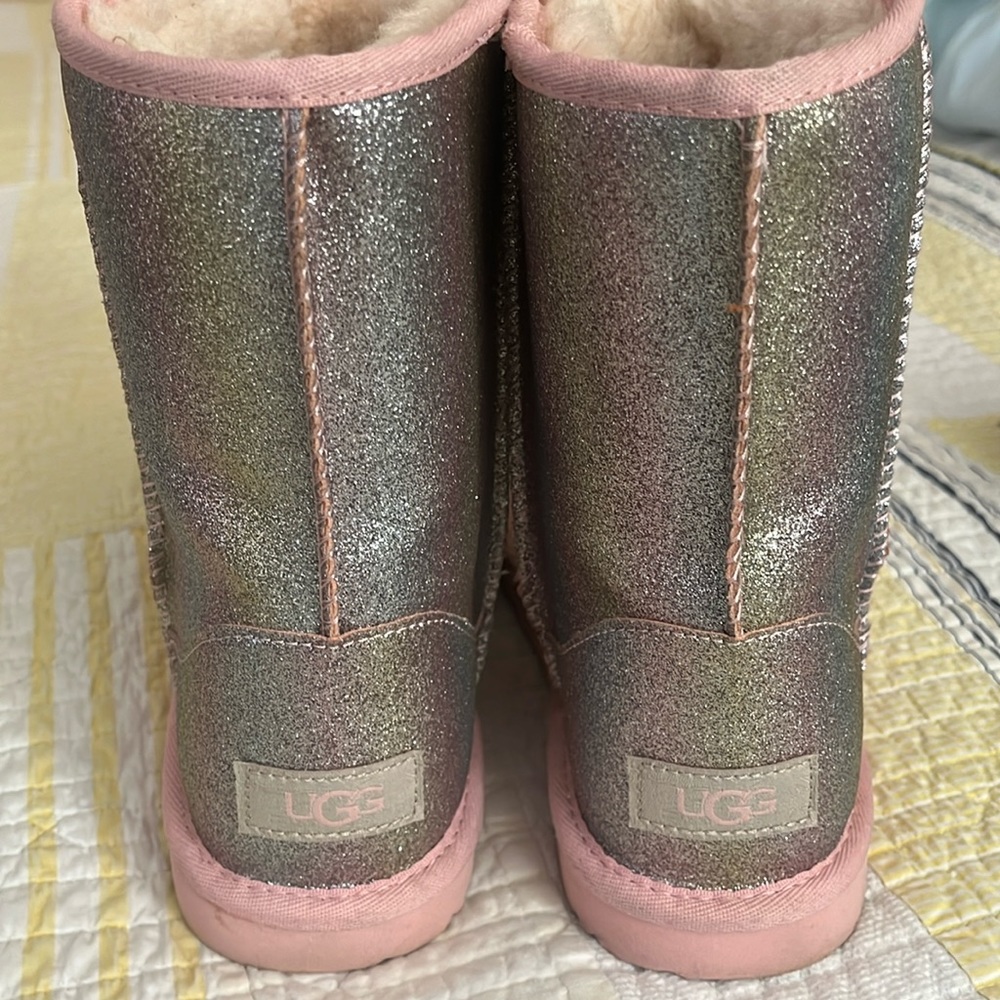 Pink shimmery Ugg boots Girls size 4